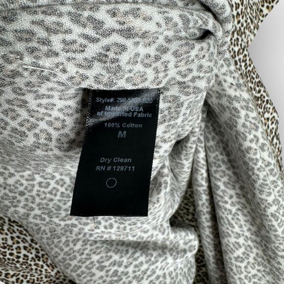 Jenni Kayne Leopard T-Shirt Dress | Medium | Brown Short Sleeve Cottage Coastal - Picture 9 of 10